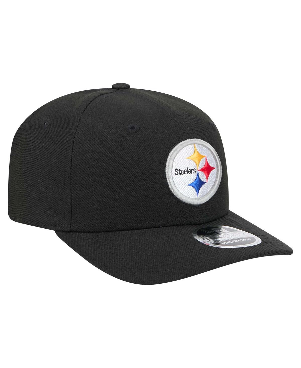 New Era Men'sâ Black Pittsburgh Steelers 9seventy Stretch Snap Hat In Black