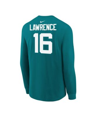 Big Boys and Girls Trevor Lawrence Teal Jacksonville Jaguars Player Name Number Long Sleeve T-Shirt