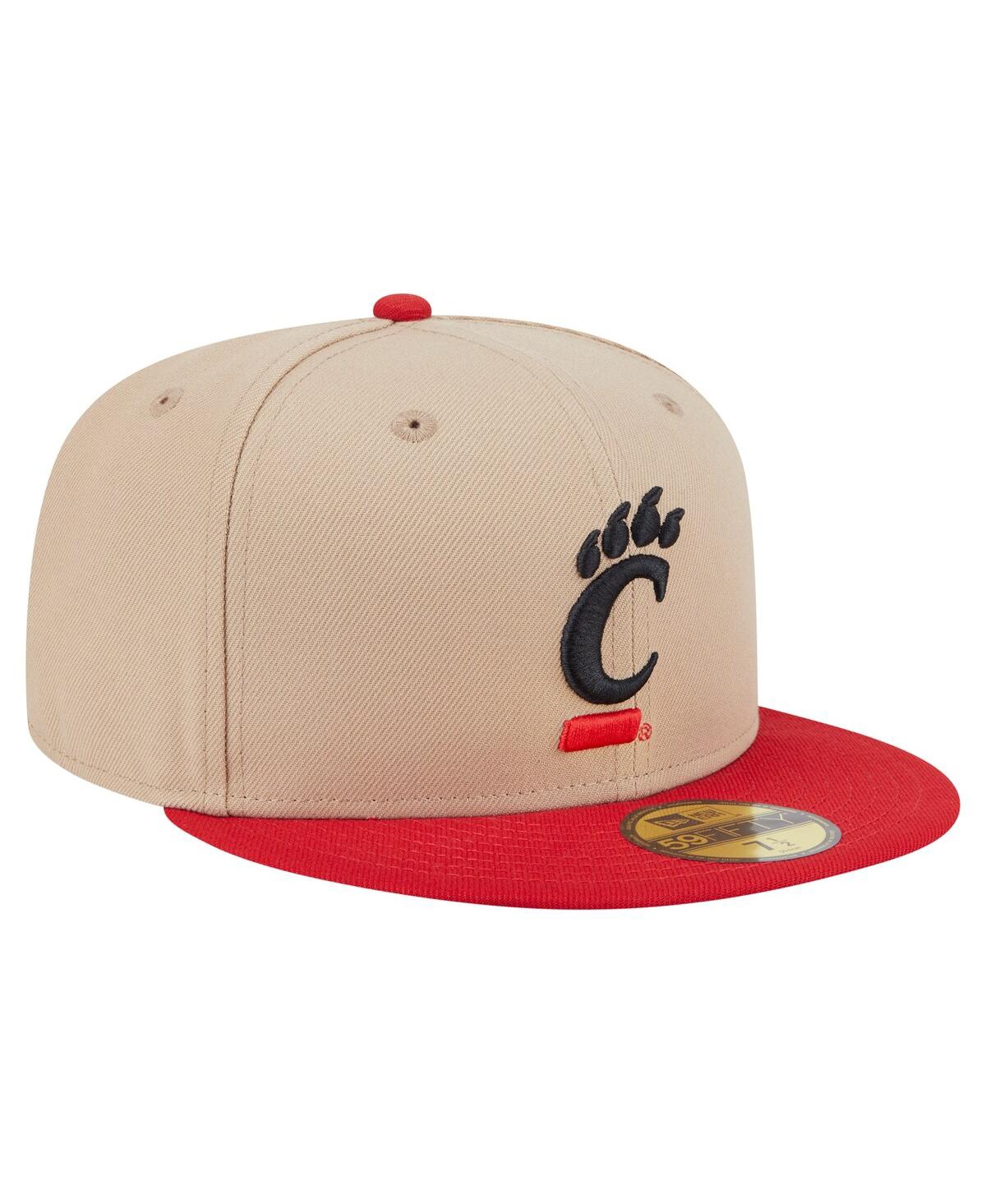 New Era Men'sâ Khaki Cincinnati Bearcats Two-tone 59fifty Fitted Hat In Brown