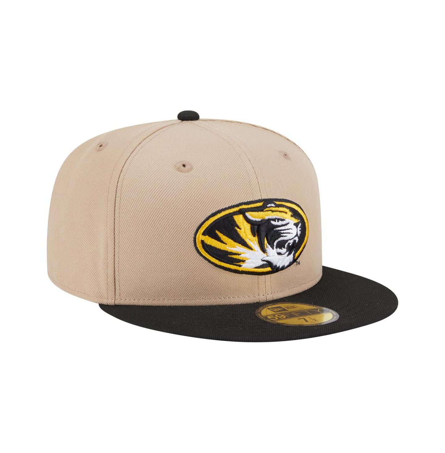 Мужская кепка New Era Khaki Missouri Tigers Two-Tone 59FIFTY Fitted Hat — фото 4