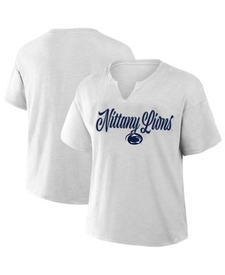 Fanatics - Women's Gray Penn State Nittany Lions Plus Size Winning Gear Notch Neck T-Shirt