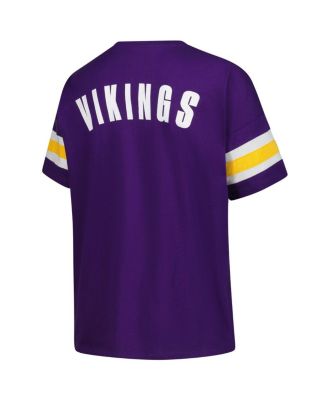 Women's Purple Minnesota Vikings Plus Size Redzone Notch Neck T-Shirt