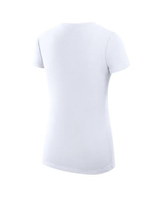 Women's White Detroit Lions V-Neck Fitted T-Shirt