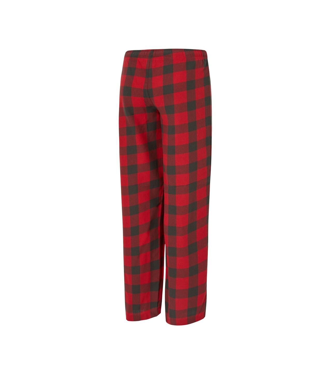 Concepts Sport Women'sâ 2-piece Red/pewter Tampa Bay Buccaneers Avondale T-shirt And Pants Flannel Pj Set In Red
