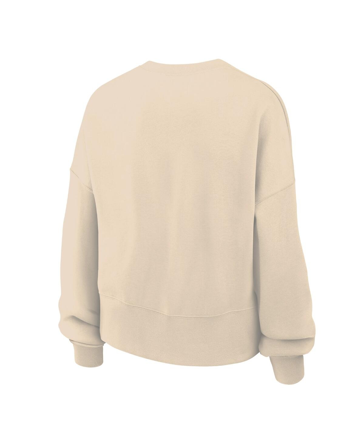 Nike Women's Natural La28 Summer Olympics Retro Stripe Oversized Phoenix Fleece Sweatshirt In Brown