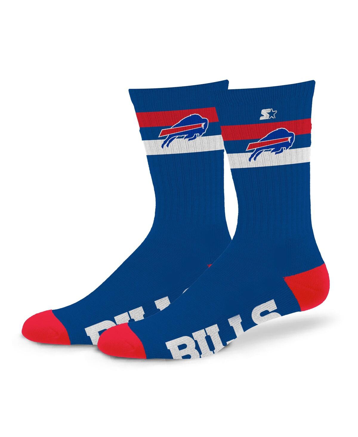 Starter Men's And Women's Buffalo Bills Team Color Two-stripe Crew Socks In Blue