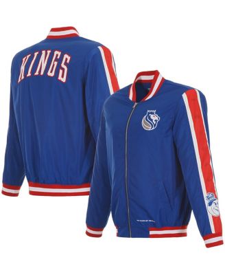 JH Design - Men's Blue Sacramento Kings 2024/25 City Edition Full-Zip Nylon Bomber Jacket