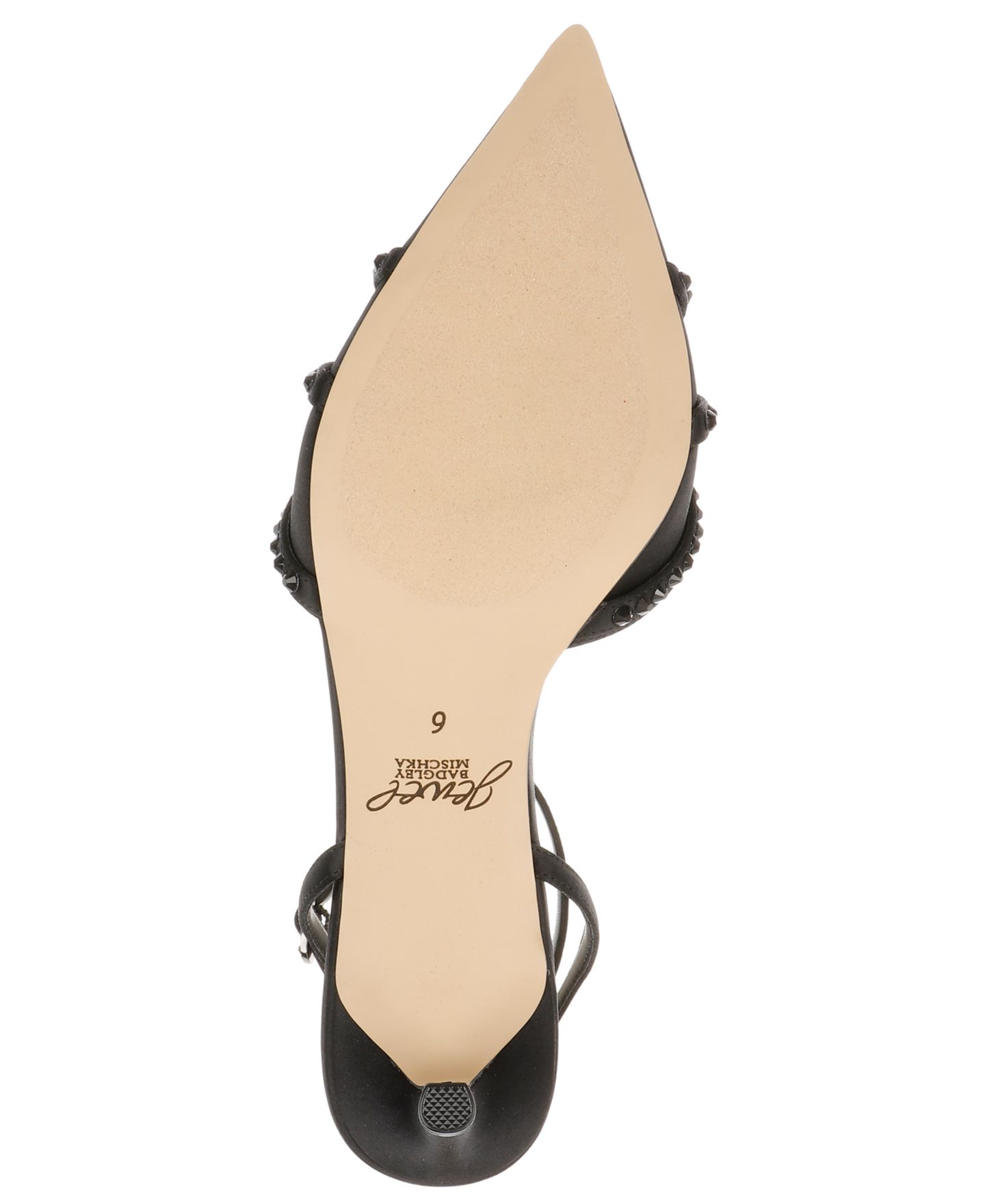 Женские туфли Jewel Badgley Mischka Indra Pointed Toe Pumps, цвет: Чёрный атласный — фото 5
