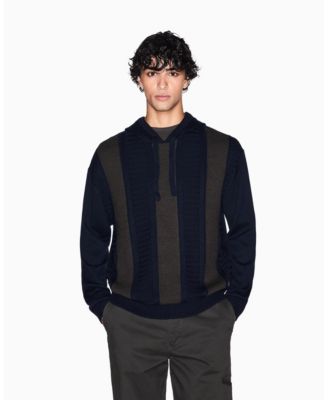 A|X Armani Exchange - Men's Wool Color Block with Hood Sweater