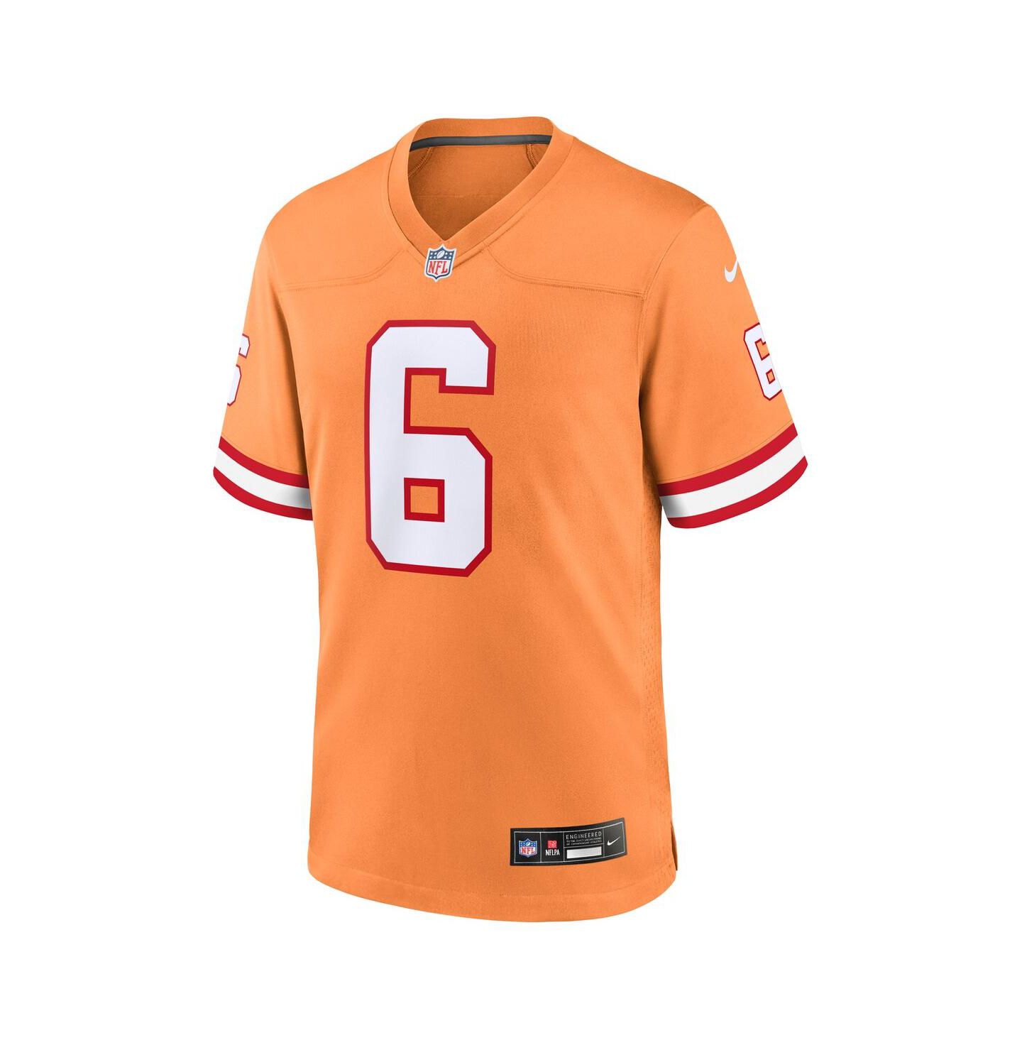Мужской топ Nike Baker Mayfield Orange Tampa Bay Buccaneers Throwback Game Jersey — фото 2