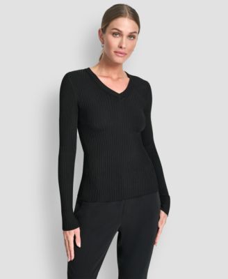 DKNY - Women's Sleek Long Sleeve Shine Sweater