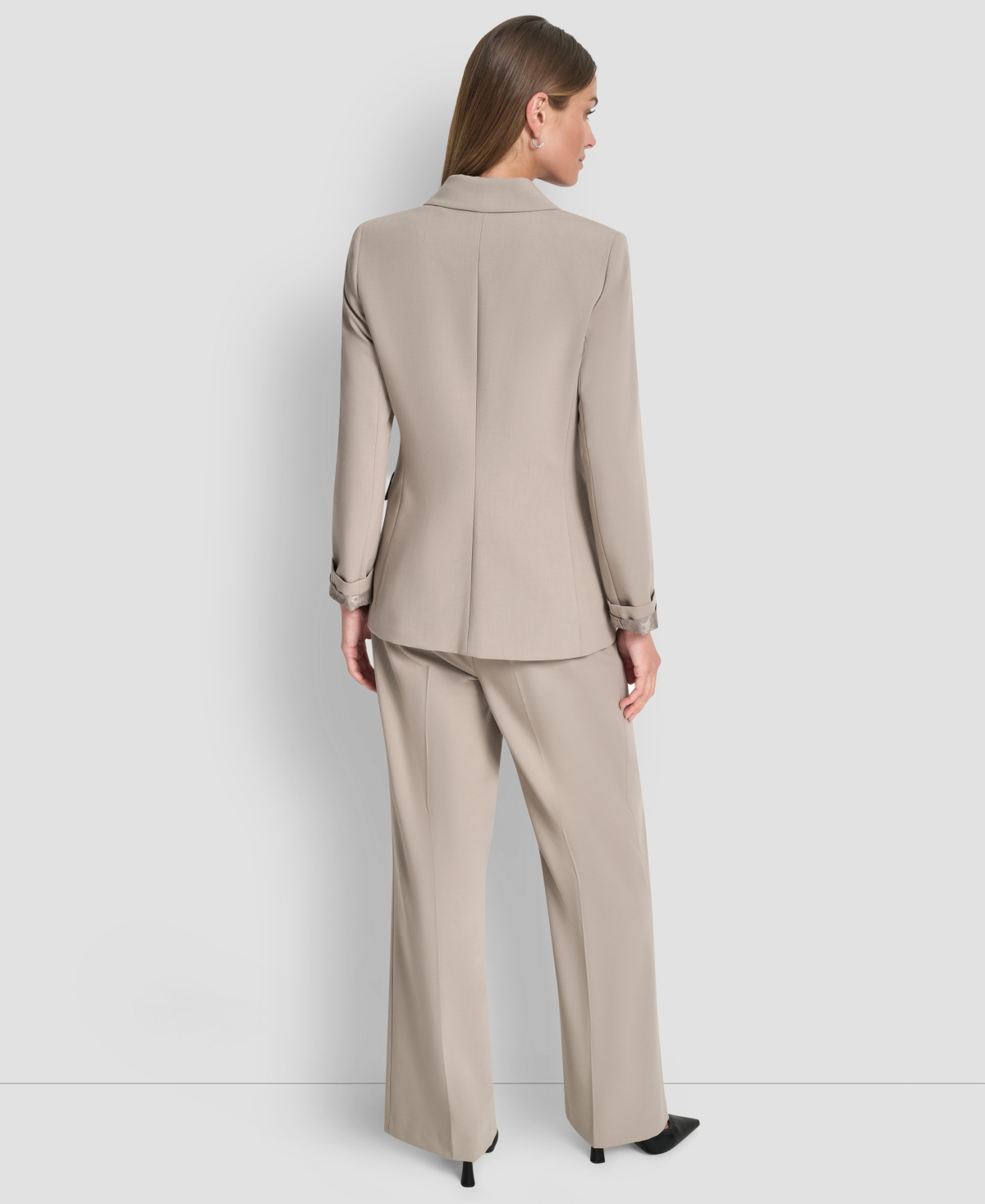 Dkny Women's Double Breasted Long Sleeves Jacket In Gray