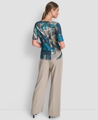 Women's Drape Neck Short Sleeve Top