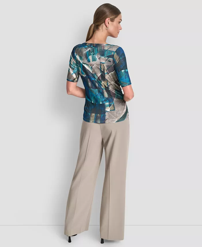 Women's Drape Neck Short Sleeve Top - thumbnail 6