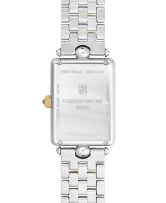 Women's Art Deco Carree Two-Tone Stainless Steel Bracelet Watch, 28mm