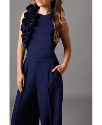 Women's Corsage Detail Pleated Jumpsuit