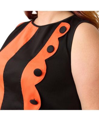 Plus Size Stripe Scallop Mini Dress