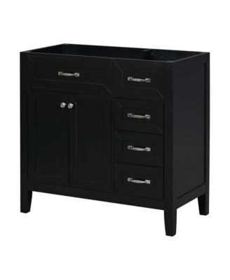 36" Bathroom Vanity, Cabinet Base Only, Bathroom Cabinet with Drawers, Solid Frame and MDF Board