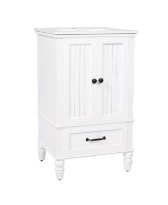 20"  Real Wood And MDF Cabinet with Doors, Drawer and Adjustable Foot Pads Boards Bathroom Vanity with Sink