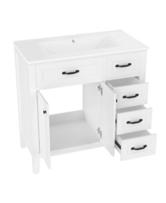 36" Bathroom Vanity with Sink Combo, Cabinet with Drawers, Solid Frame and MDF Board