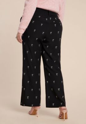 Women's Embroidered Bow Bootcut Trouser