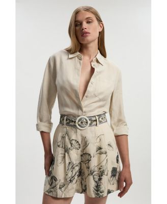 Women's Placed Print Short With Belt