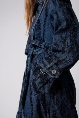 Women's Degraded denim trench coat