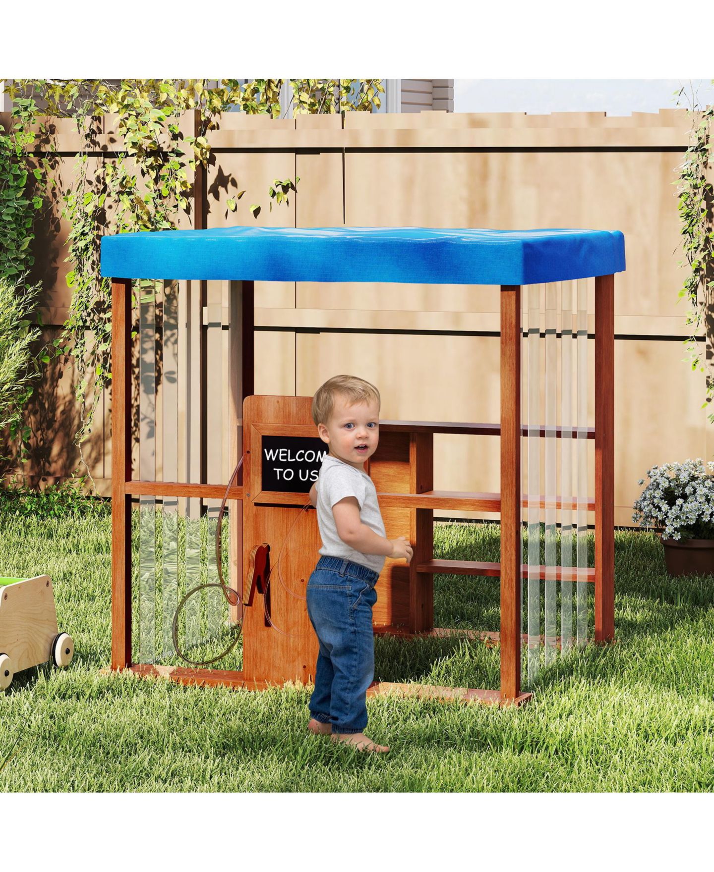 Детская игрушка SUGIFT Gas Station and Grocery Store Playhouse with 2 Refueling Guns, Ages 3+, цвет: Коричневый — фото 2