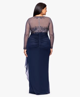 Plus Size Embroidered Long Sleeves Dress