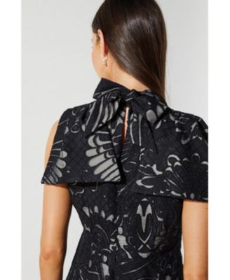 Women's Bow Sleeve Jacquard Dress