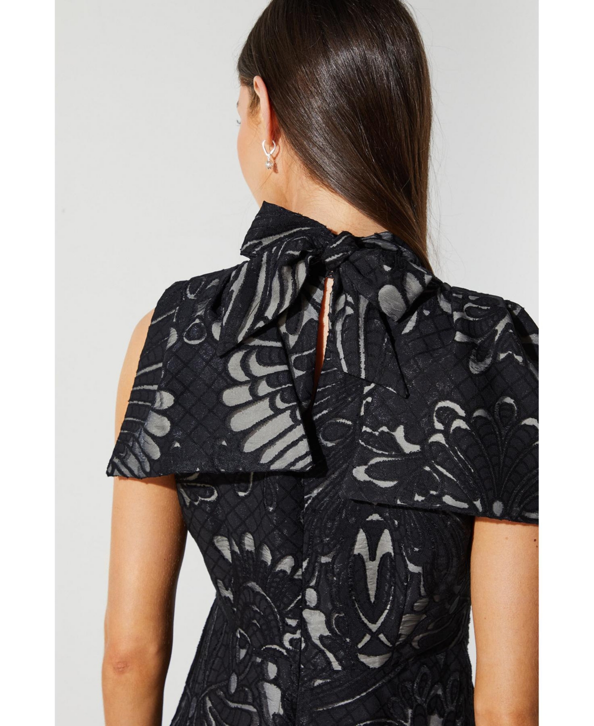 Coast Women's Bow Sleeve Jacquard Dress