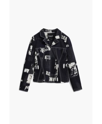 Women's Newspaper zipper blazer