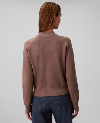 Women's Technical Long Sleeve Mock Neck Cardigan Sweater