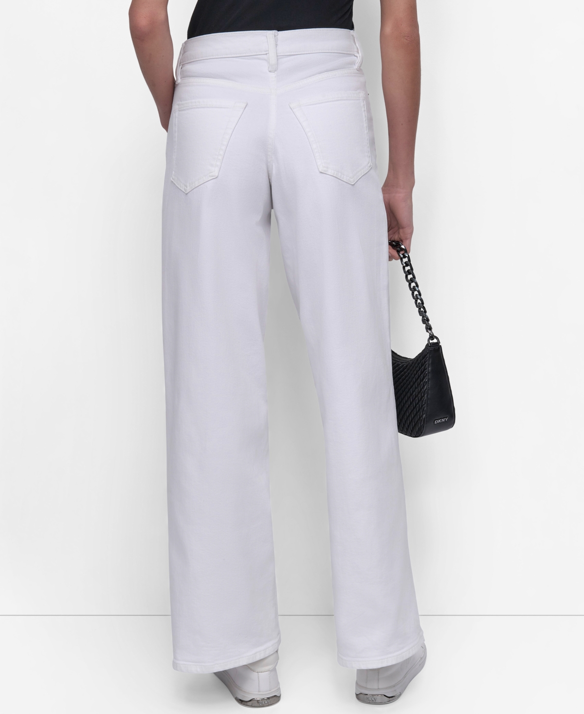 Dkny Jeans Women's High Rise Modern Wide Leg Jeans In White