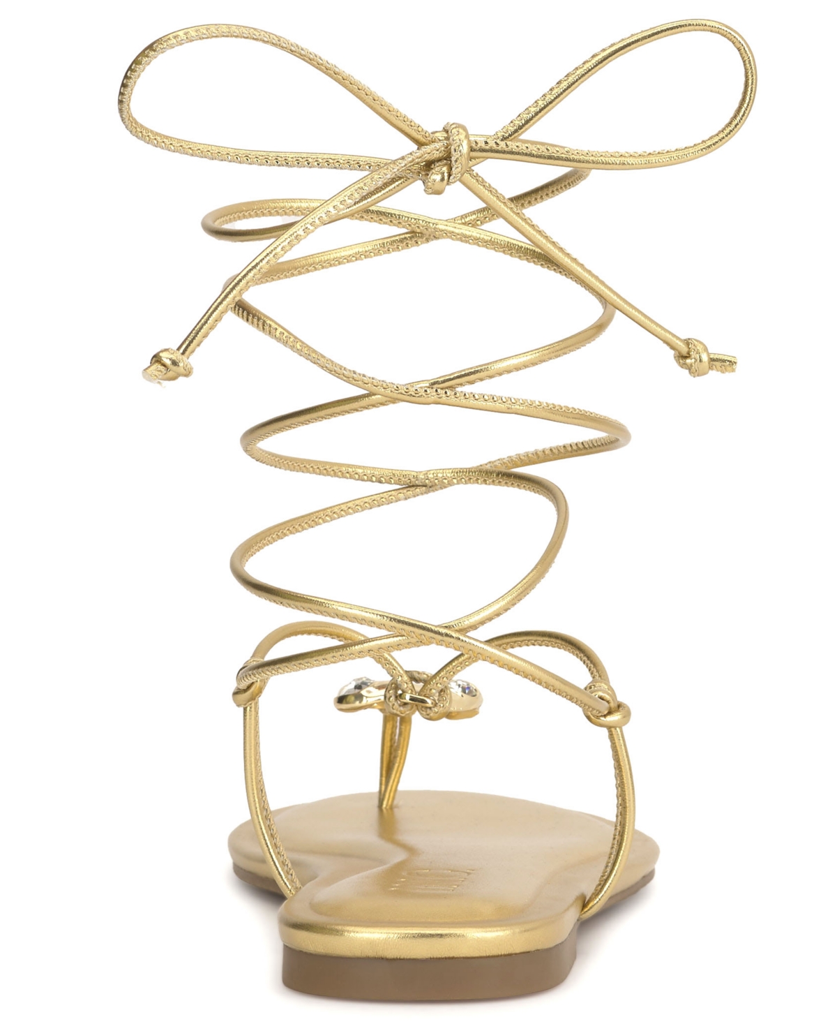 Inc International Concepts Women's Hakima Lace-up Flat Sandals, Macy's Exclusive In Gold