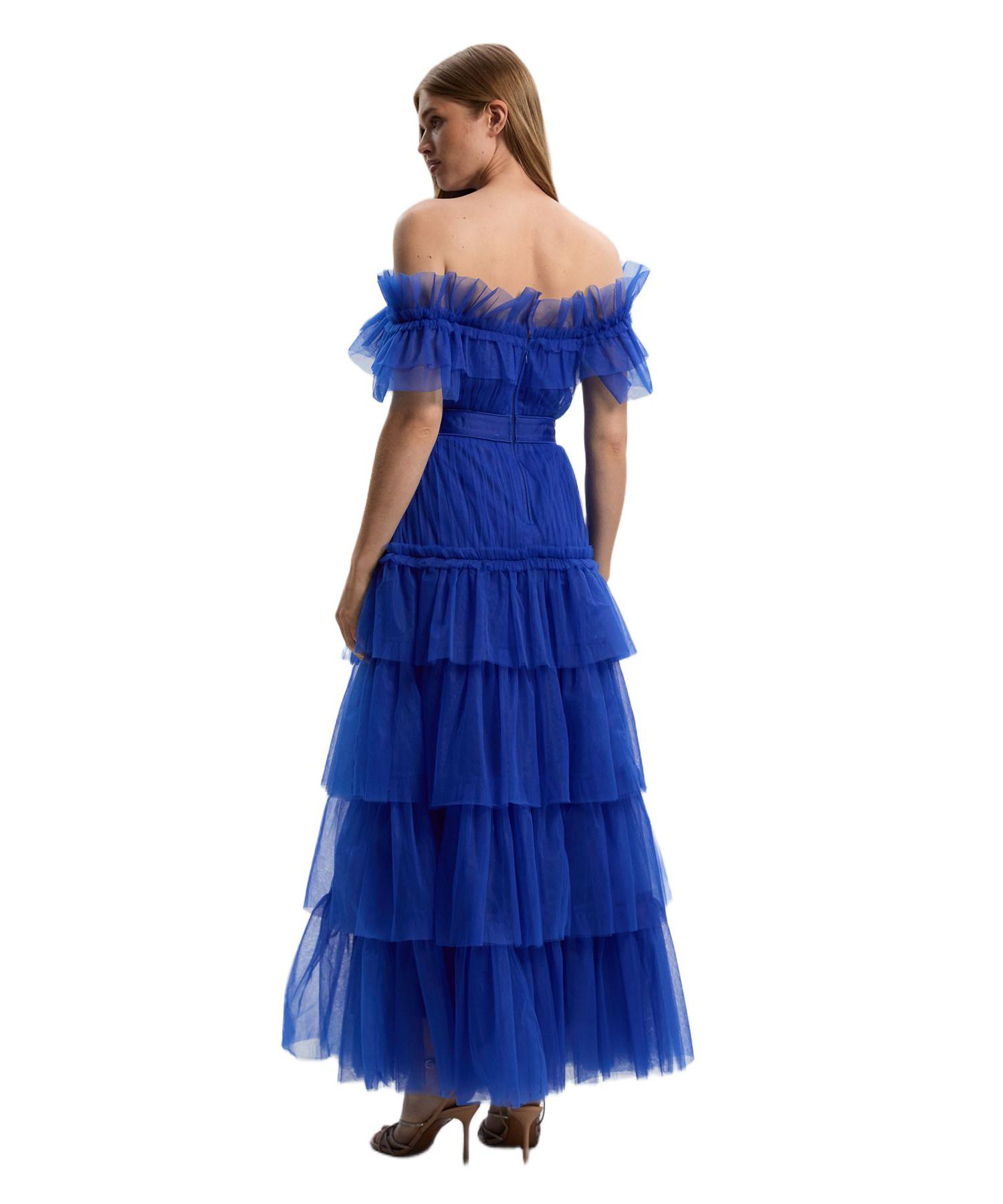 Women's Tulle Off Shoulder Maxi Dress
