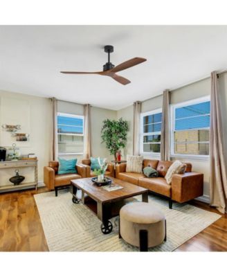 60-inch Modern 3-Blade Solid Wood Without Light With 6-Speed Remote Control and Forward Reverse Function Ceiling Fan