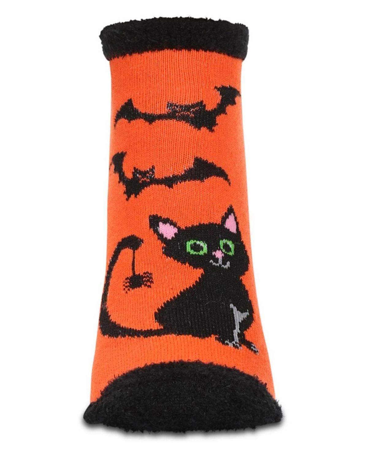 MeMoi Women's Spooky Cat Low-Cut Non-Skid Socks