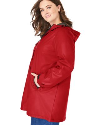 Plus Size Hooded Slicker Raincoat