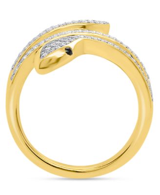 White Diamond Ring (1/3 ct. t.w.) in 14k Gold Plated with Sterling Silver