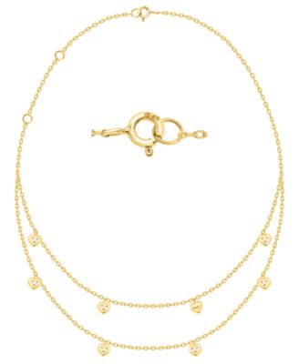 White Diamond Necklace (1/4 ct. t.w.) in 14k Gold Plating with Sterling Silver