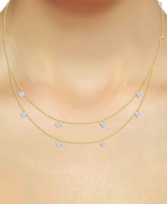 White Diamond Necklace (1/4 ct. t.w.) in 14k Gold Plating with Sterling Silver