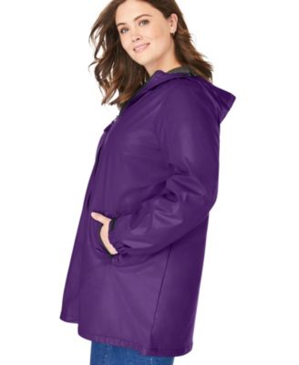 Plus Size Hooded Slicker Raincoat