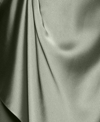 Petite Satin Collared Neck Long Dress