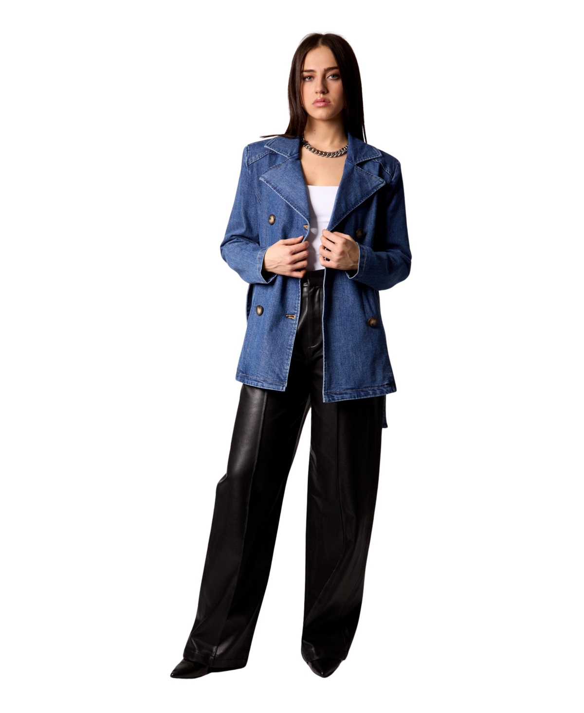 Blue Revival Women's Gracie Double Breasted Trench Coat with Removable Hoodie Insert