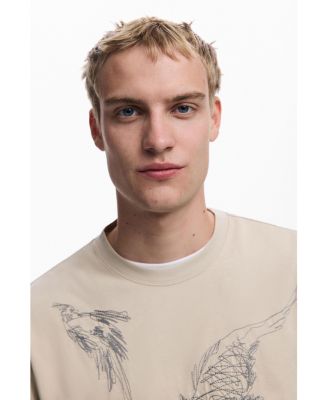 Men's T-shirt with carp drawings