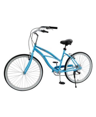 26-Inch Beach Cruiser Bike for Adults with Shimano 7-Speed, High-Carbon Steel Frame for Leisure Cycling