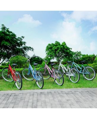 26-Inch Beach Cruiser Bike for Adults with Shimano 7-Speed, High-Carbon Steel Frame for Leisure Cycling