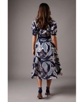 Women's Short Sleeve Jacquard Shirt Dress