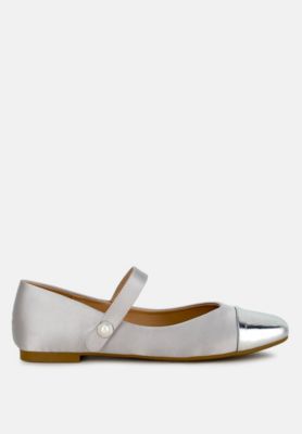 Womens Albi Patent Toe Cap Tweed Mary Janes